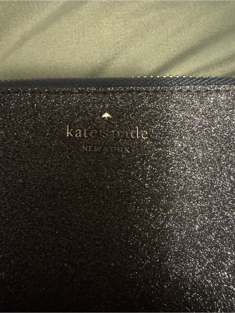 BEAUTIFUL Kate Spade Silver/ Gray glitter Zip-around longClutch /wallet NWOT - Picture 6 of 16